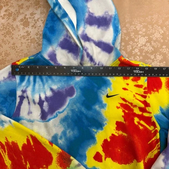 Nike Tie Dye Hoodie Multicolor Cotton Blend Pullover Sweatshirt Size Youth XL - Picture 7 of 10
